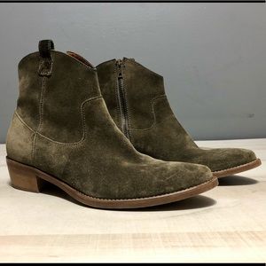 Madewell 1937 Barnwood Booties Brown Suede 8
